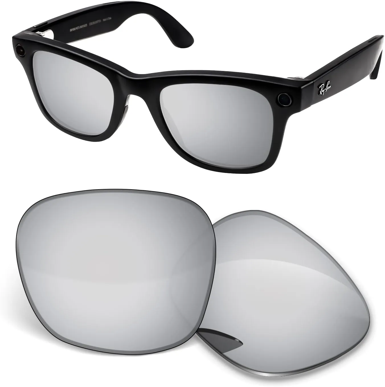 1.5MM Replacement Lenses Compatible With RayBan Meta Wayfarer RW4006 50mm Smart Sunglasses