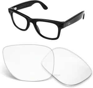 1.5MM Replacement Lenses Compatible With RayBan Meta Wayfarer RW4008 53mm Smart Sunglasses