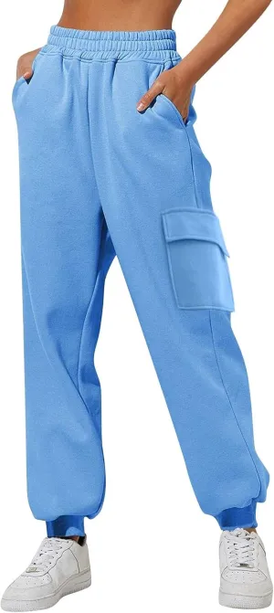 2023 Sweatpants for Women Trendy Plaid High Waist Wide Leg Pants Work Casual Loose Fit Fall Fleece Lounge Joggers…