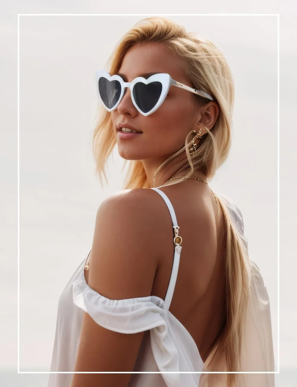 8 Pack Heart Sunglasses Vintage Cat Eye Heart Glasses Retro Bachelorette Bride Sunglasses Bulk for Women