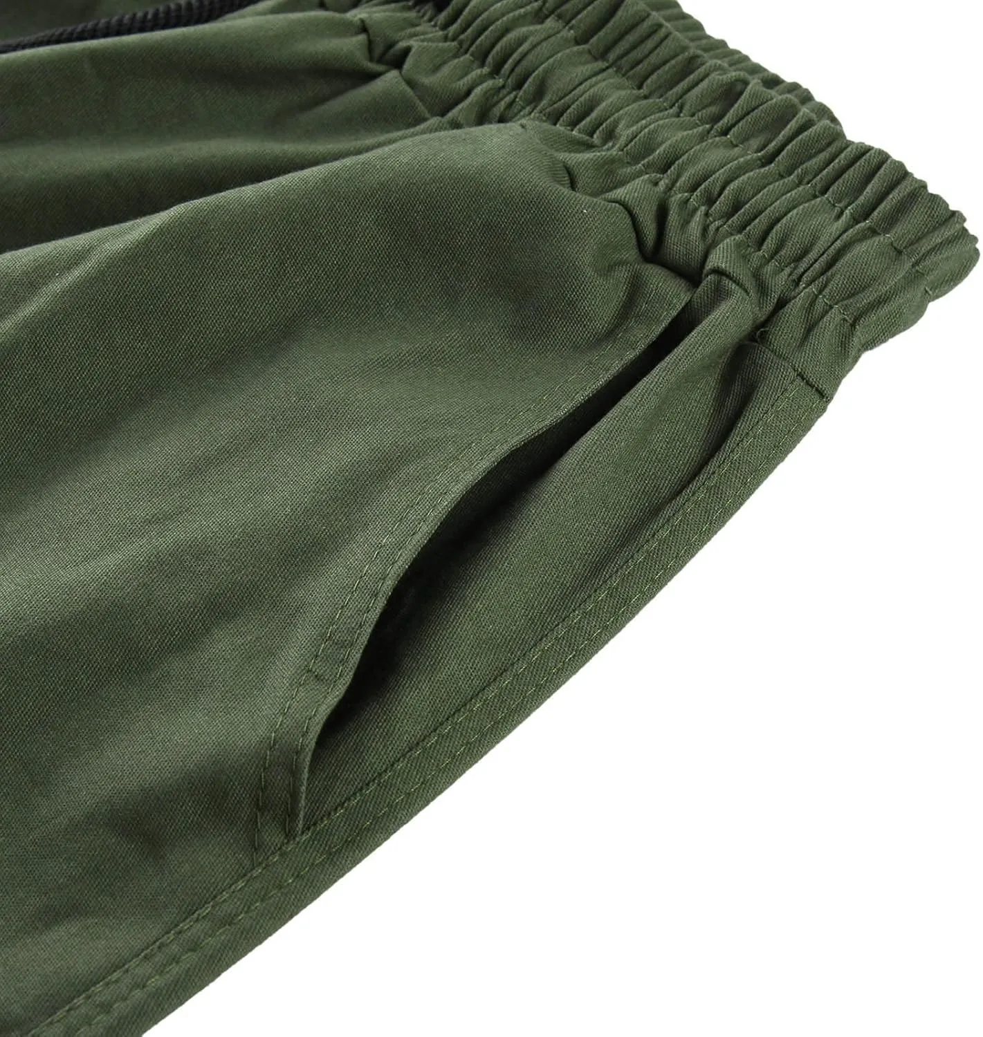 Alalaso Men's Cargo Pants Tapered Workwear Linen Cargo Stretch Twill Cargo Jogger Sweatpants Outdoor Pants