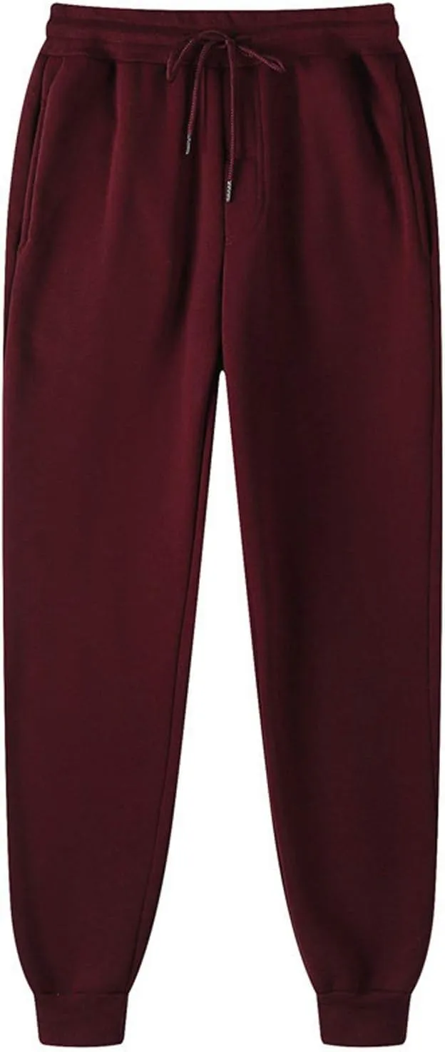 Baggy Sweatpants Men Drawstring Fleece Jogger Sweatpants Sherpa Lined Athletic Sweatpants Warm Workout Track Pants