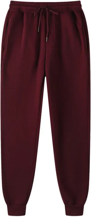 Baggy Sweatpants Men Drawstring Fleece Jogger Sweatpants Sherpa Lined Athletic Sweatpants Warm Workout Track Pants