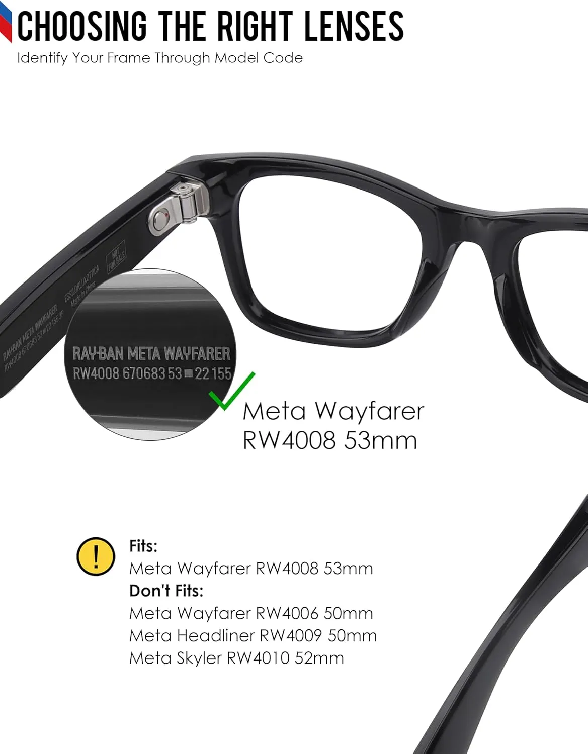 BLAZERBUCK Anti-salt Polarized Replacement Lenses for RayBan Meta Wayfarer RW4008 53mm Sunglass