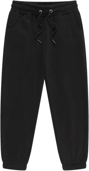 Boys' Girls' Basic Fleece Jogger Sweatpants, Elastic Waistband with Drawstring Closure, Super-Soft Cotton-Blend