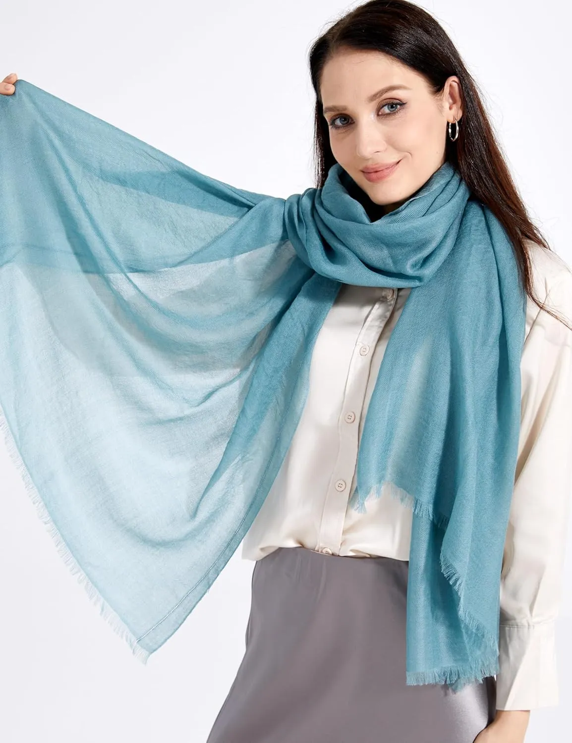 Buttery-soft Cashmere Wrap Lightweight Scarf Shawl Travel Stole for Wayfarer Extra Large 75"x35"