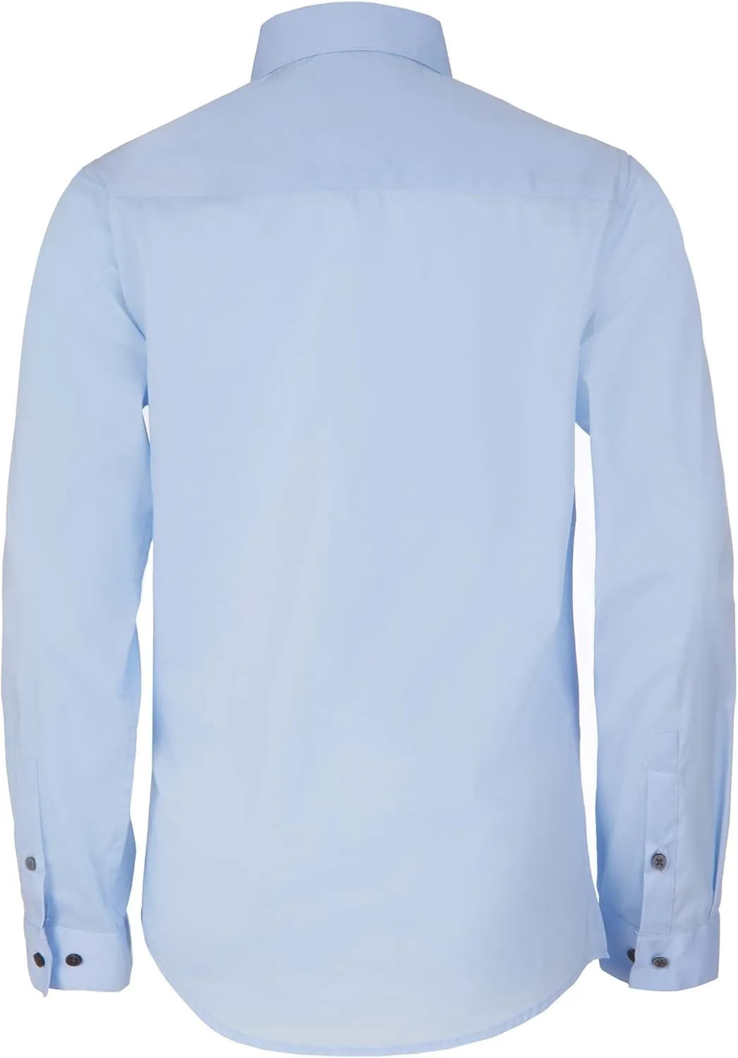 Calvin Klein Boys' Long Sleeve Slim Fit Dress Shirt, Button-Down Style with Cuffs & Shirttail Hem
