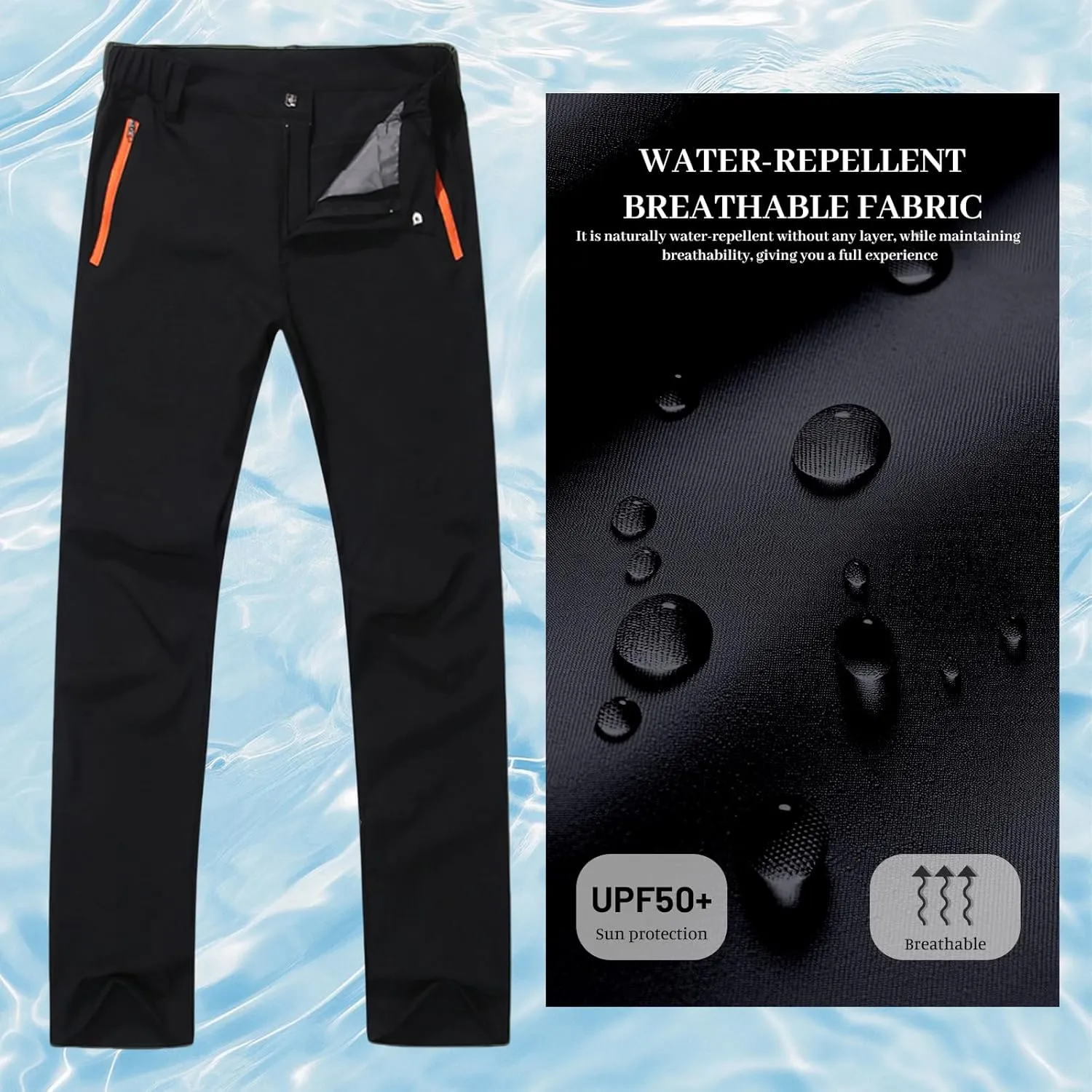 Camping Pants for Mens Quick-Dry Hiking Cargo Pants Water Resistant Breathable Outdoor Fishing Climbing Work Pant