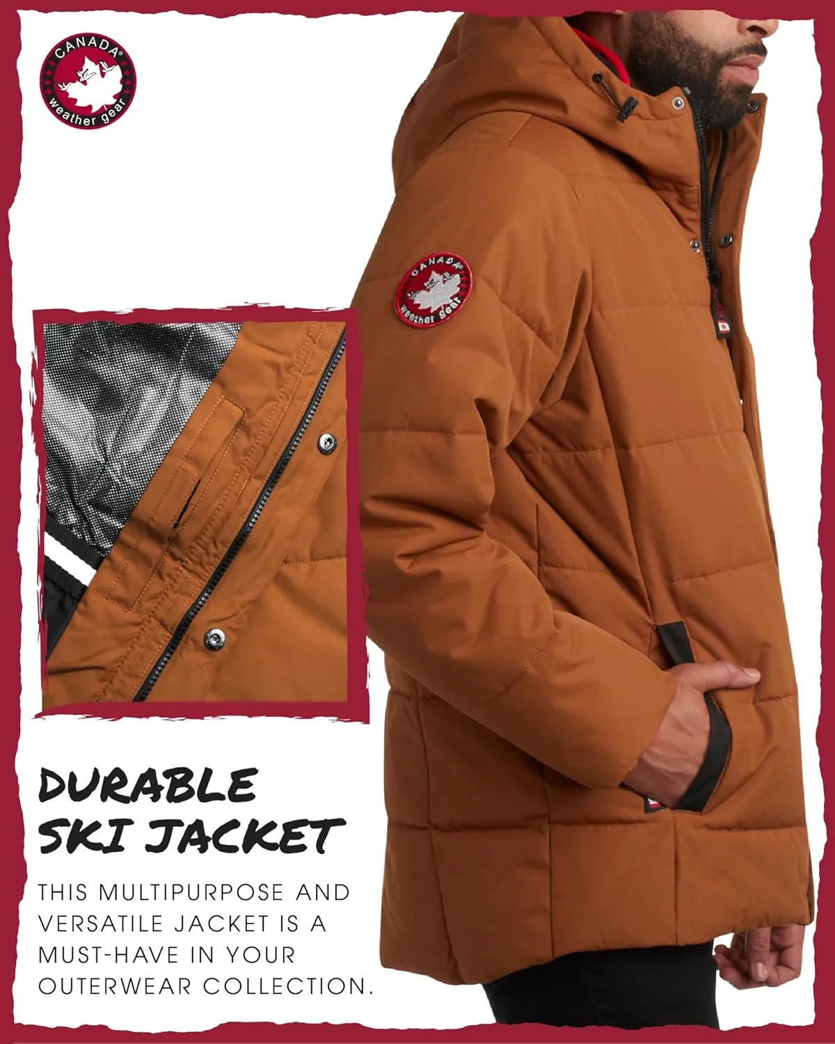 CANADA WEATHER GEAR Men's Winter Jacket – Heavyweight Puffer Jacket – Casual Coat for Men (M-XXL)
