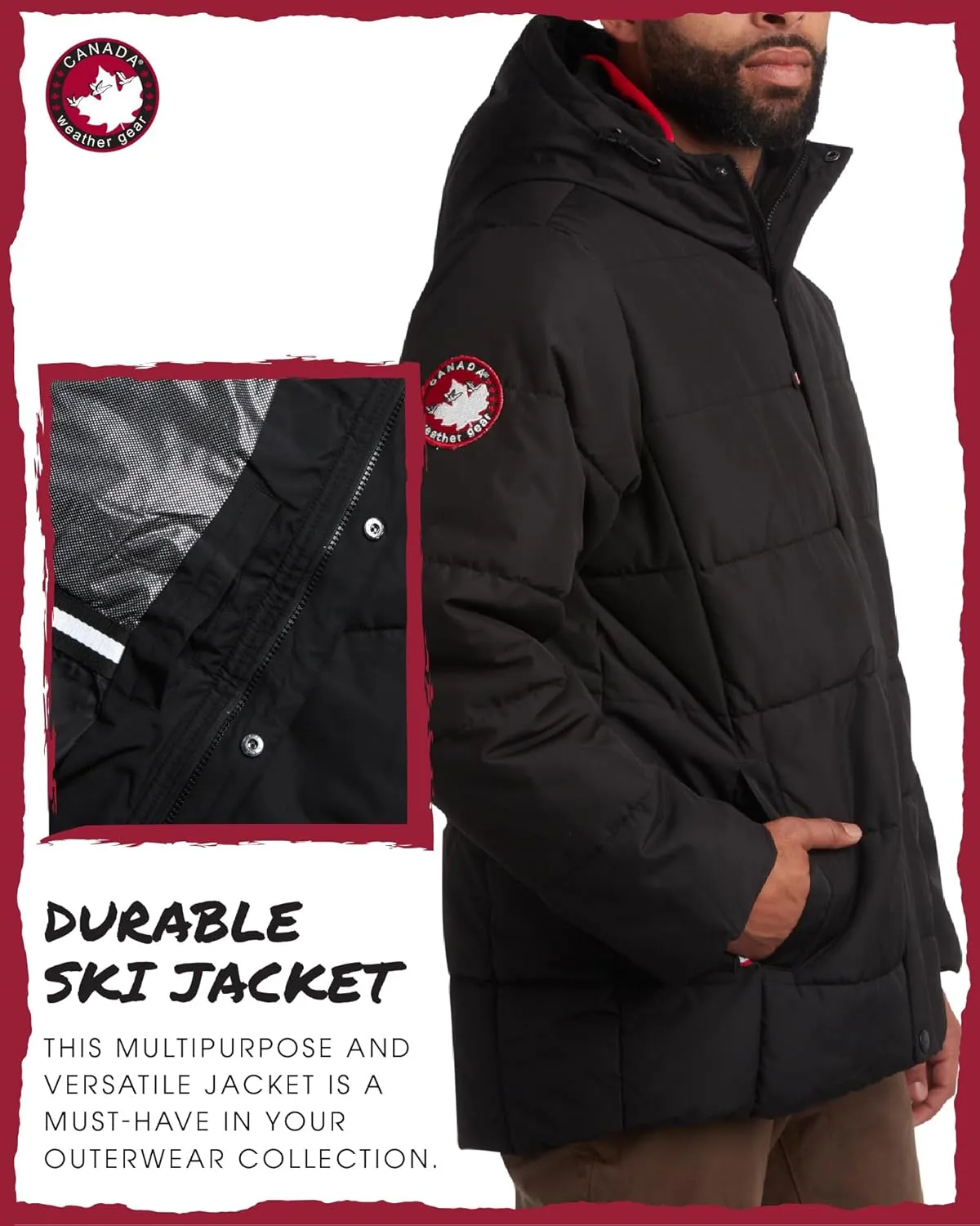 CANADA WEATHER GEAR Men's Winter Jacket – Heavyweight Puffer Jacket – Casual Coat for Men (M-XXL)