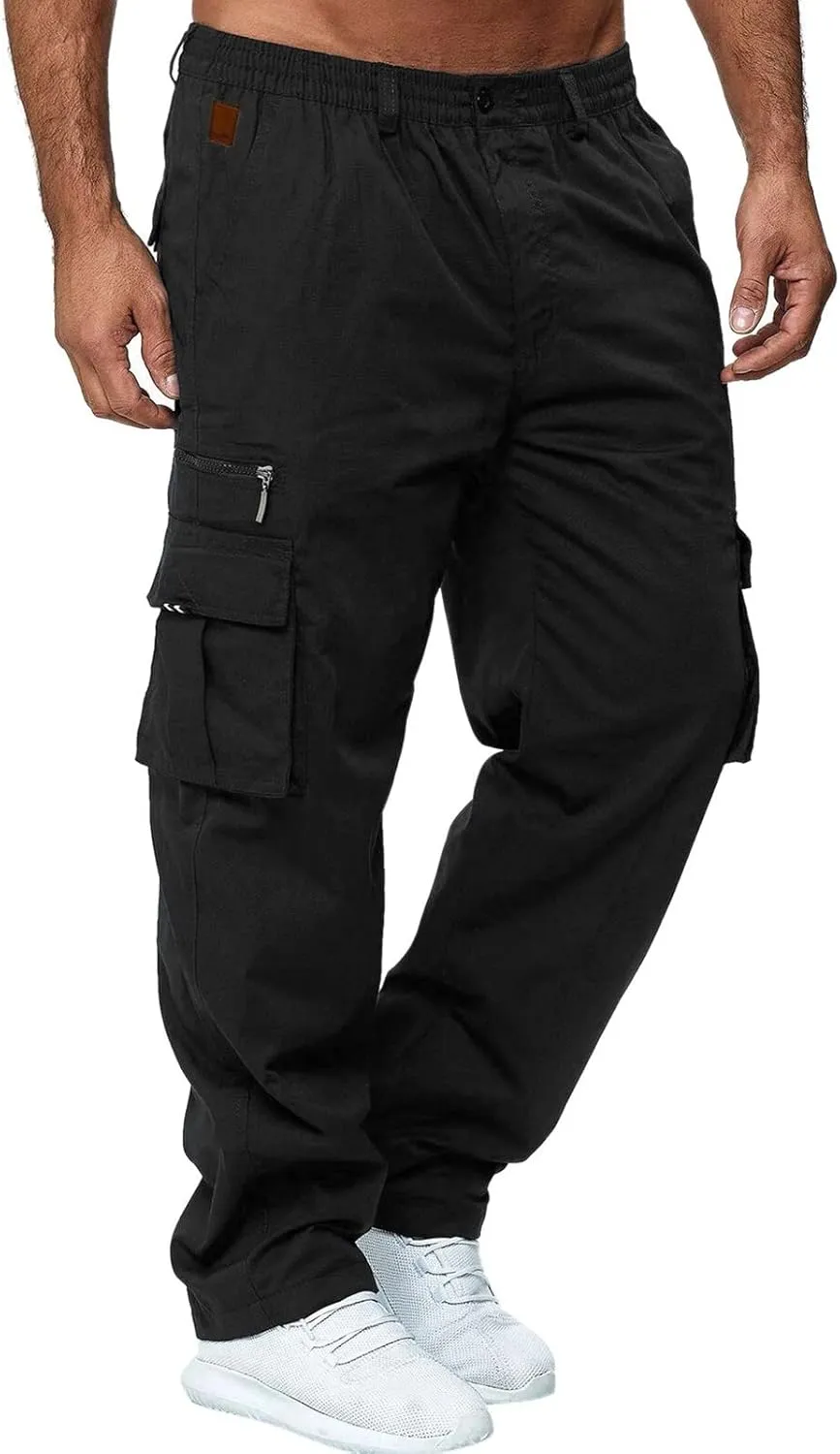 Cargo Pants for Men Big and Tall Workout Pants Sport Training Tapered Sweatpants Casual Athletics Joggers for Running