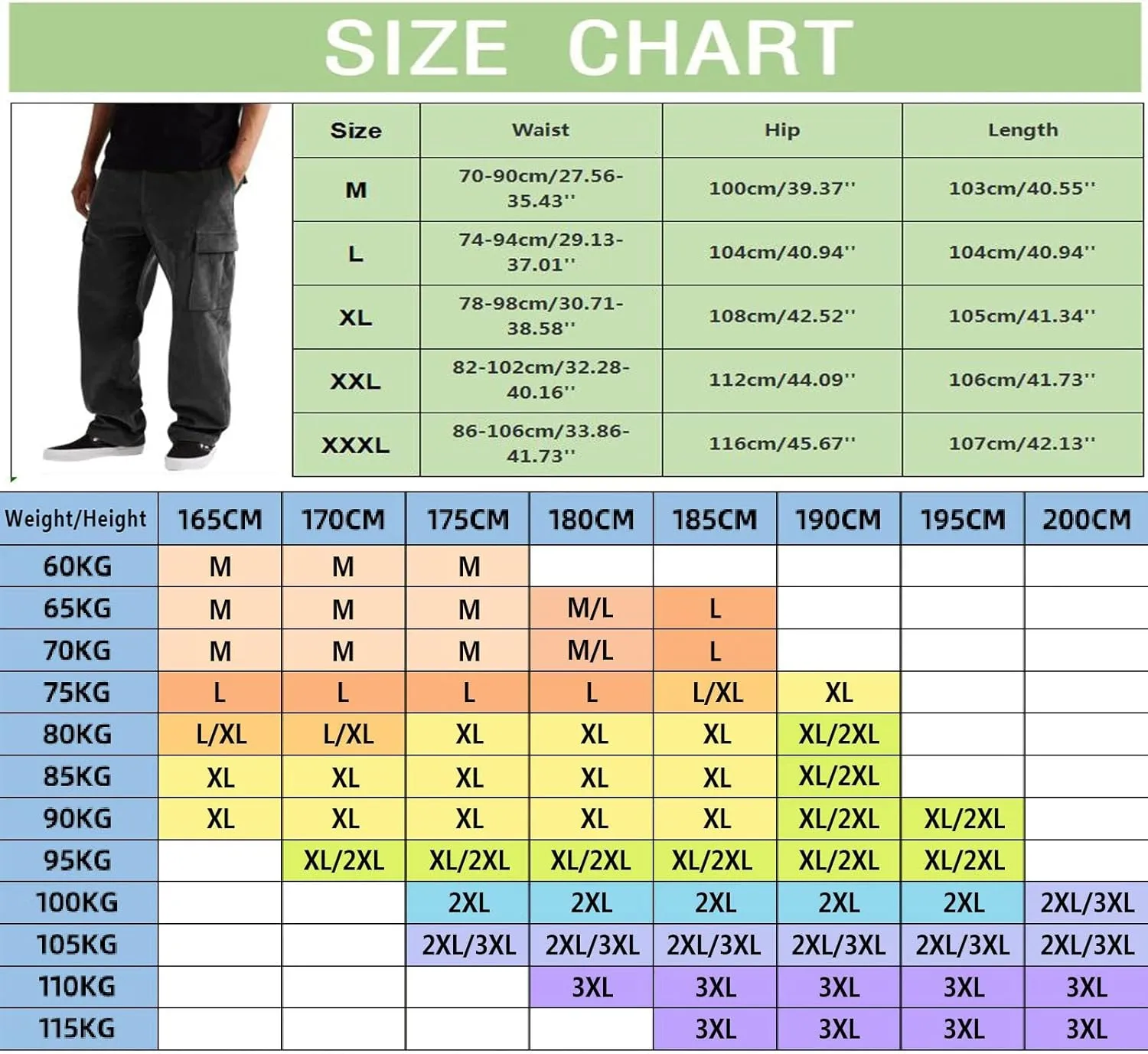 Cargo Pants for Men Joggers Men's Pants Men's Basic Active Jogger Fashion Athletic Joggers Pants Elastic Waist Pants