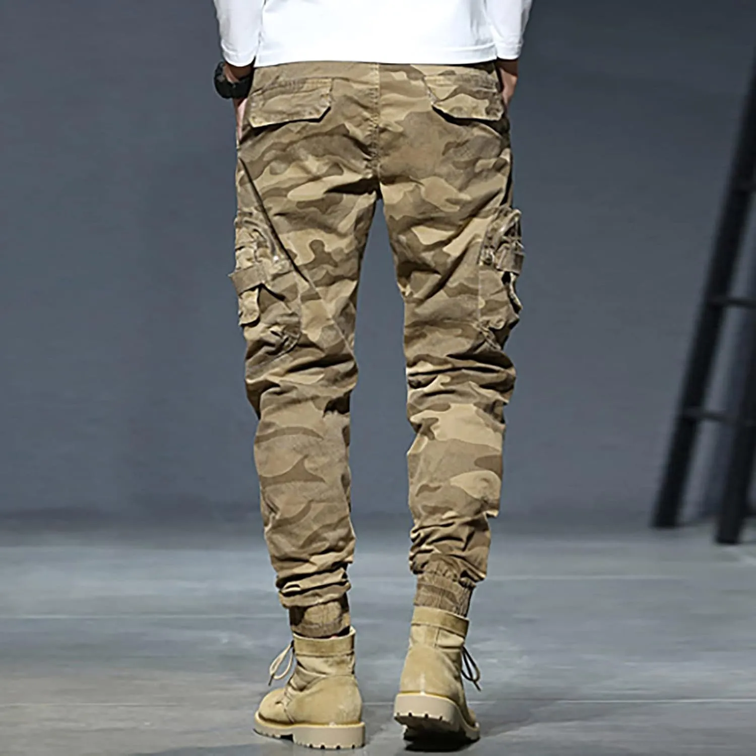 Cargo Pants for Men Men's Camouflage Flex Ripstop Tactical Pants Lightweight Hiking Casual Cargo Pants Multi Pockets