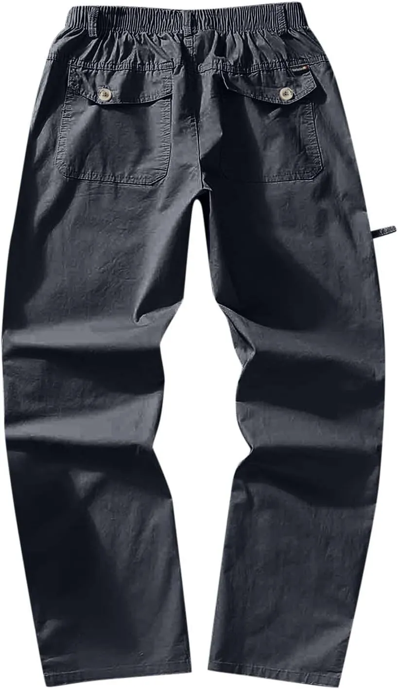 Cargo Pants for Men Relaxed Fit Fleece Athletic Sweatpant Basic Running Drawstring Joggers Workout Sweat Pants Mens
