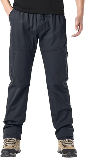 Cargo Pants for Men Relaxed Fit Fleece Athletic Sweatpant Basic Running Drawstring Joggers Workout Sweat Pants Mens