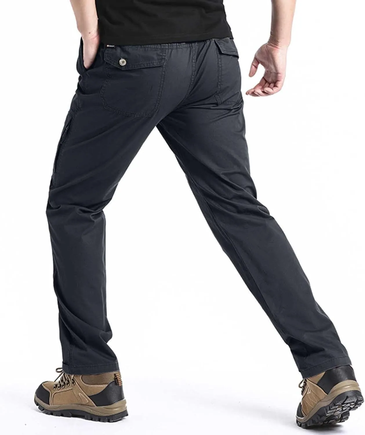 Cargo Pants for Men Relaxed Fit Fleece Athletic Sweatpant Basic Running Drawstring Joggers Workout Sweat Pants Mens