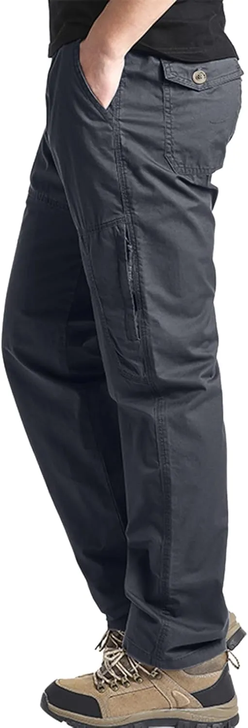 Cargo Pants for Men Relaxed Fit Fleece Athletic Sweatpant Basic Running Drawstring Joggers Workout Sweat Pants Mens