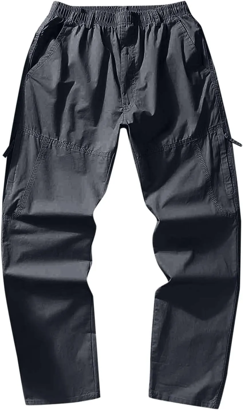Cargo Pants for Men Relaxed Fit Fleece Athletic Sweatpant Basic Running Drawstring Joggers Workout Sweat Pants Mens