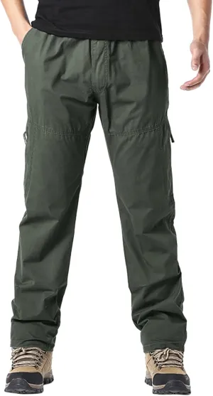 Cargo Pants for Men Relaxed Fit Fleece Athletic Sweatpant Basic Running Drawstring Joggers Workout Sweat Pants Mens