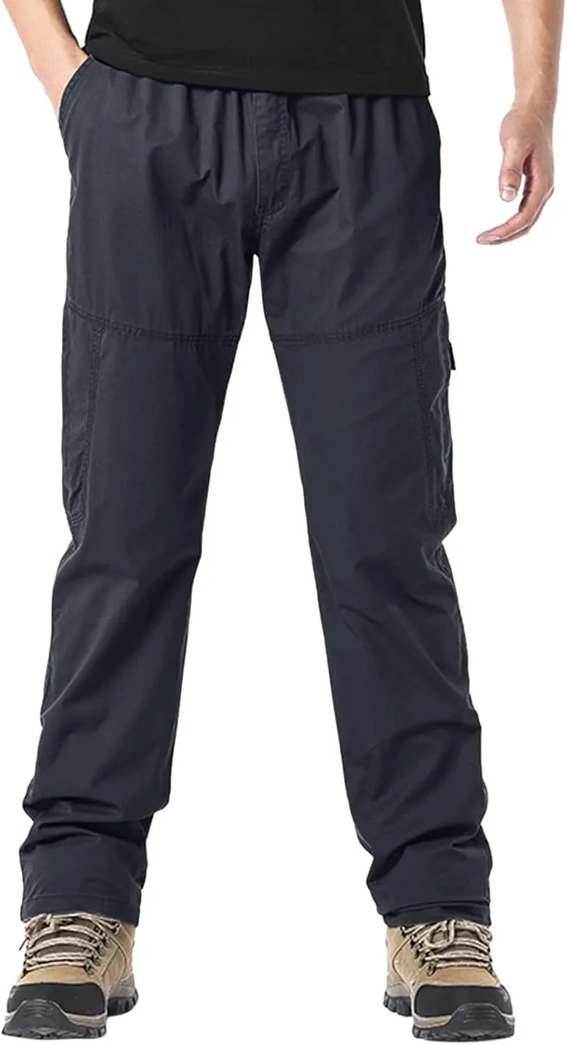 Cargo Pants for Men Relaxed Fit Fleece Athletic Sweatpant Basic Running Drawstring Joggers Workout Sweat Pants Mens