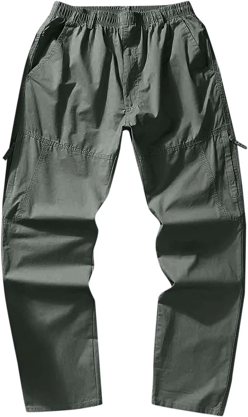 Cargo Pants for Men Relaxed Fit Fleece Athletic Sweatpant Basic Running Drawstring Joggers Workout Sweat Pants Mens