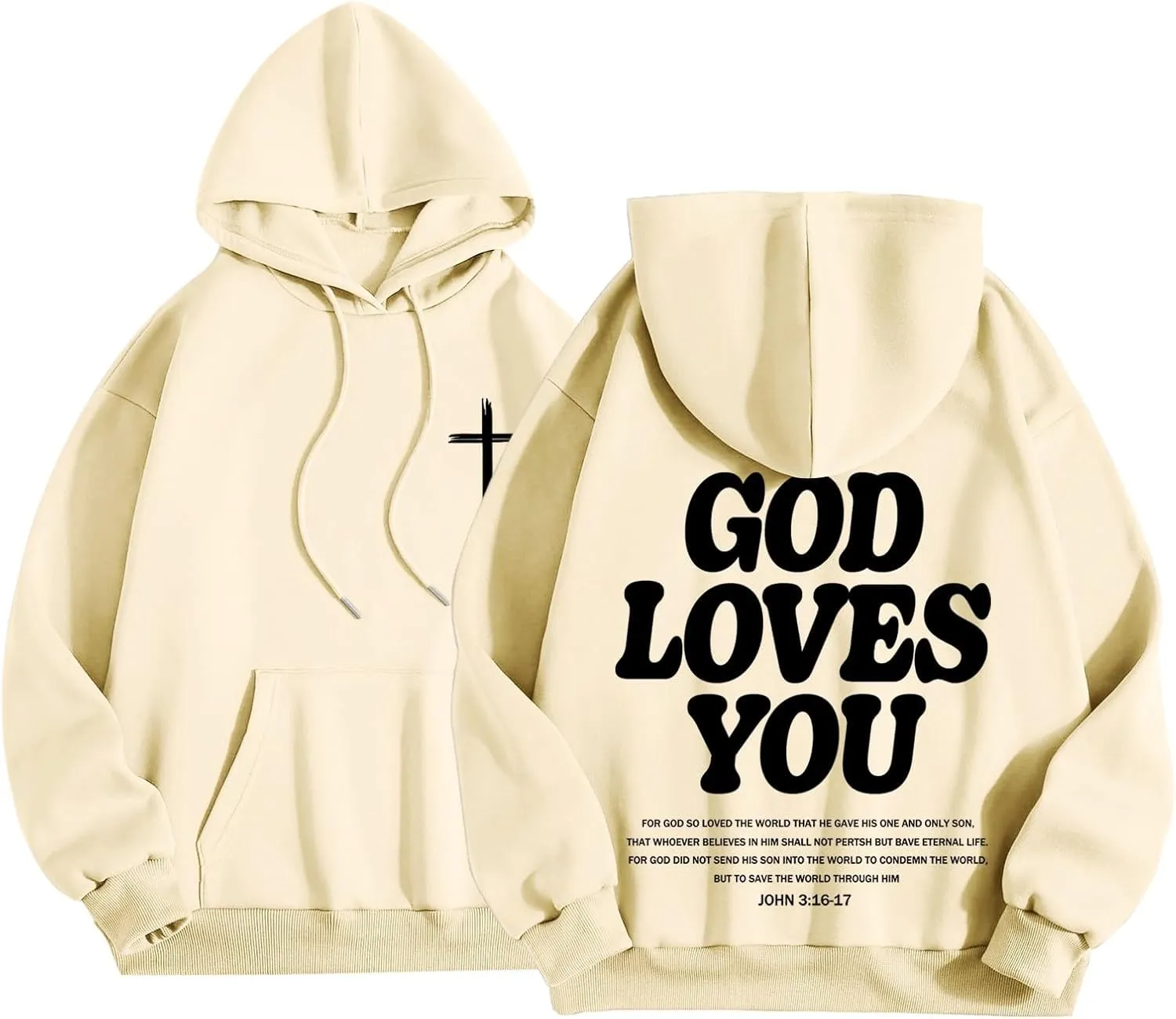 Christian Hoodies for Men Women Bible Verse Letter Graphic Printed Hoodies Casual Drawstring Long Sleeve Tops with Pockets