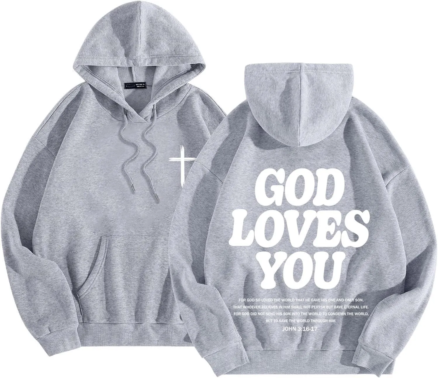Christian Hoodies for Men Women Bible Verse Letter Graphic Printed Hoodies Casual Drawstring Long Sleeve Tops with Pockets