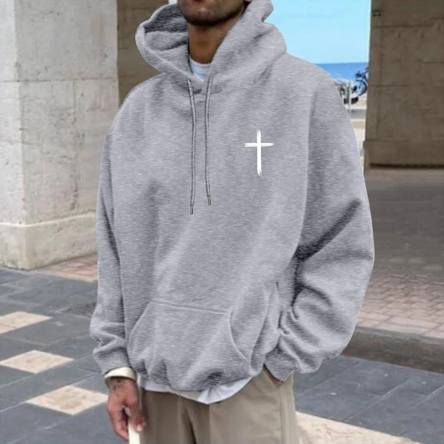 Christian Hoodies for Men Women Bible Verse Letter Graphic Printed Hoodies Casual Drawstring Long Sleeve Tops with Pockets