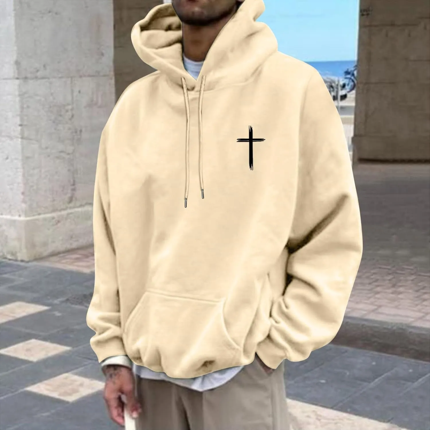 Christian Hoodies for Men Women Bible Verse Letter Graphic Printed Hoodies Casual Drawstring Long Sleeve Tops with Pockets