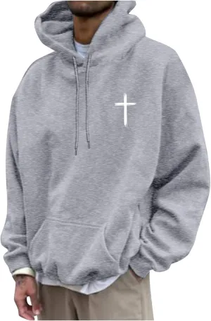 Christian Hoodies for Men Women Bible Verse Letter Graphic Printed Hoodies Casual Drawstring Long Sleeve Tops with Pockets