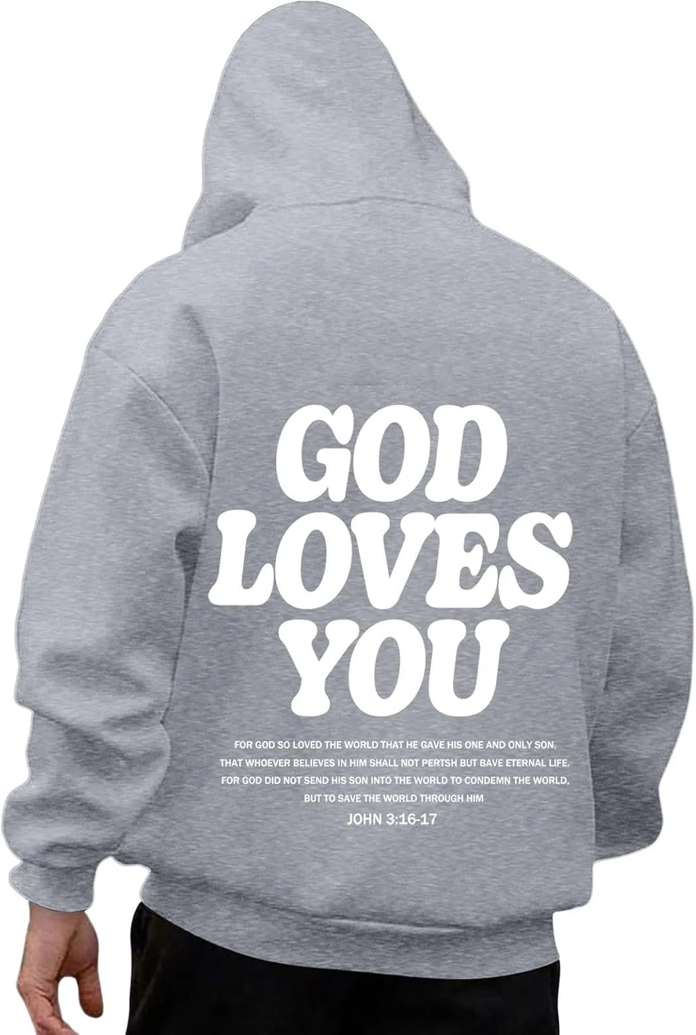 Christian Hoodies for Men Women Bible Verse Letter Graphic Printed Hoodies Casual Drawstring Long Sleeve Tops with Pockets