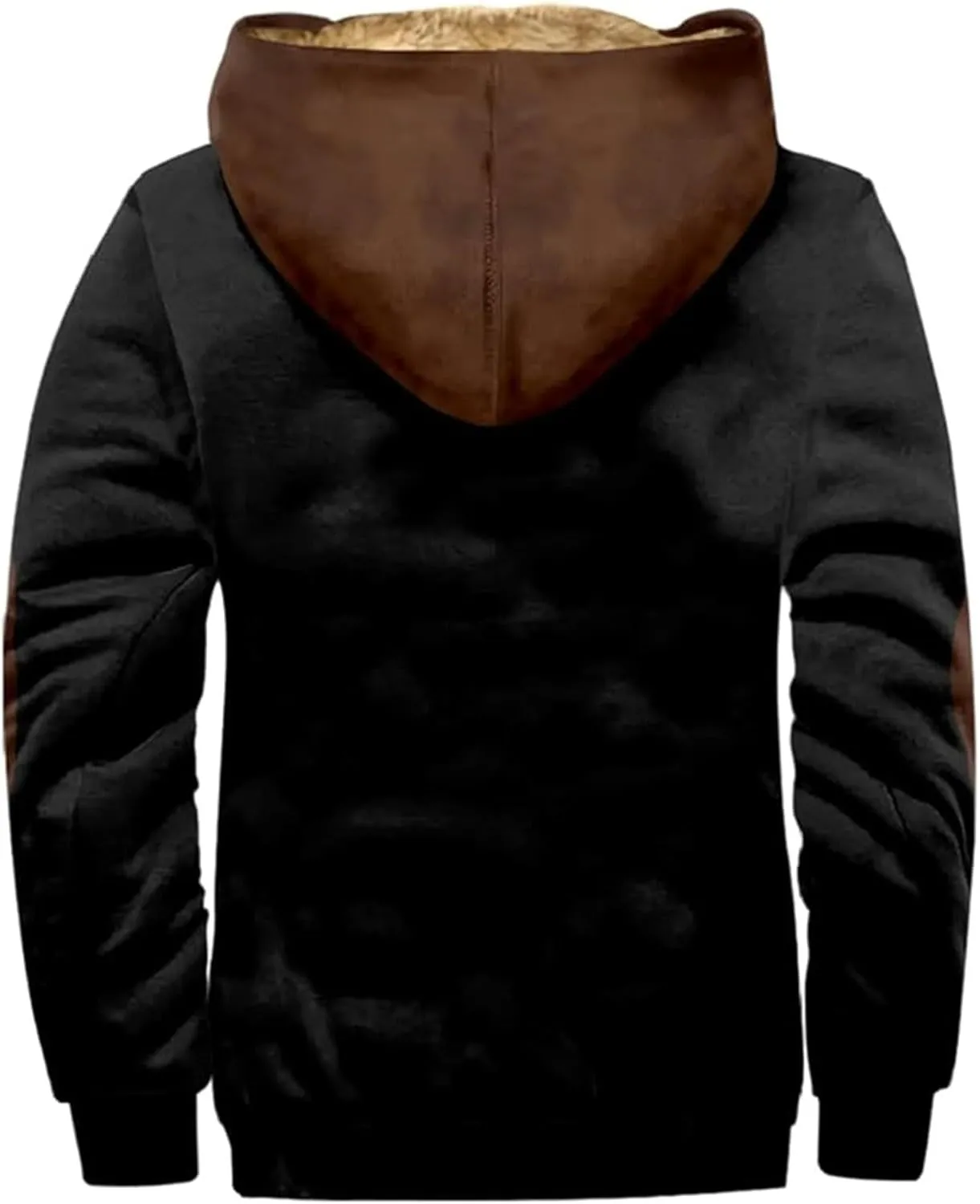Christmas Hoodies for Men Heavyweight Sherpa Fleece Lined Heavyweight Sweatshirts Plus Size Full Zip Thick Winter Coats