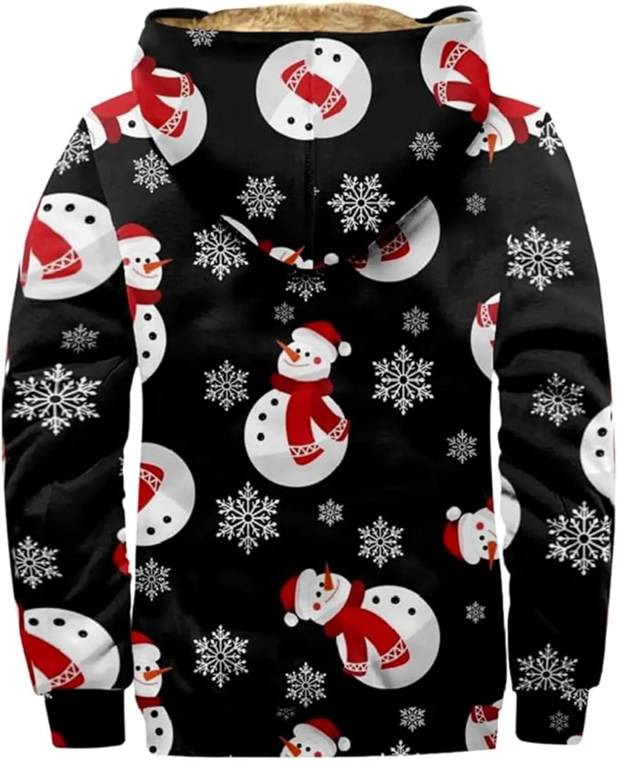 Christmas Hoodies for Men Heavyweight Sherpa Fleece Lined Heavyweight Sweatshirts Plus Size Full Zip Thick Winter Coats