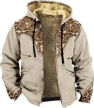 Christmas Hoodies for Men Heavyweight Sherpa Fleece Lined Heavyweight Sweatshirts Plus Size Full Zip Thick Winter Coats