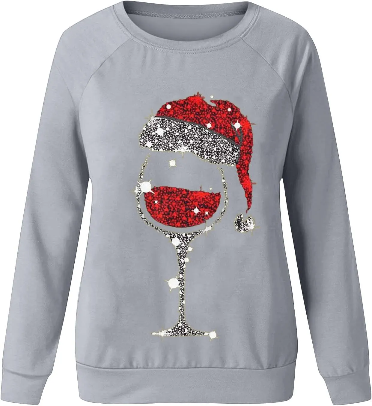 Christmas Sweatshirts for Women Oversized Graphic Pullover Long Sleeve Fleece Lined Shirt Winter Crewneck Sweatshirt