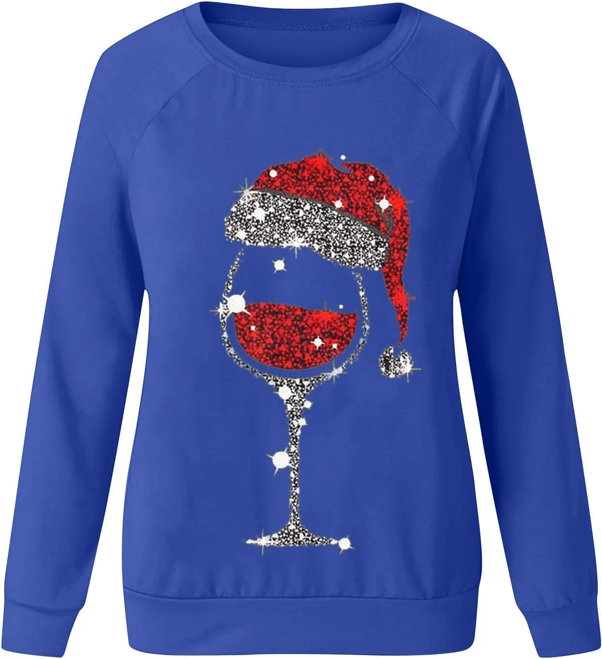 Christmas Sweatshirts for Women Oversized Graphic Pullover Long Sleeve Fleece Lined Shirt Winter Crewneck Sweatshirt
