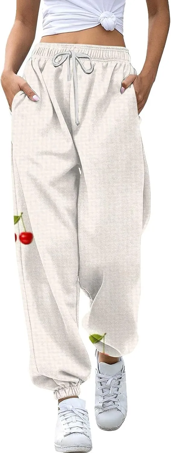 Cotton Pants for Women 2024 Pants Workout High Waisted Yoga Pants with Pockets Ladies Petite Sweatpants Joggers for