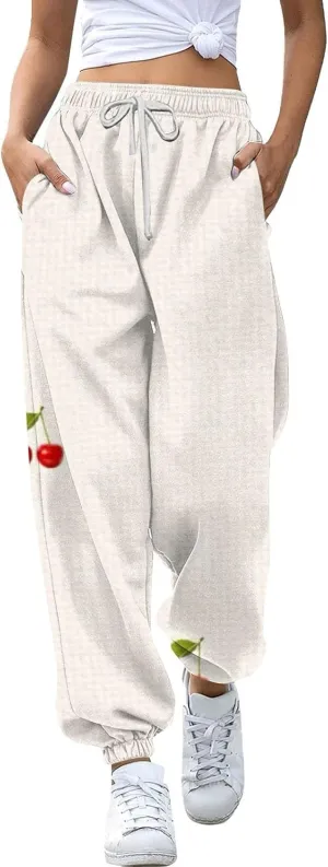 Cotton Pants for Women 2024 Pants Workout High Waisted Yoga Pants with Pockets Ladies Petite Sweatpants Joggers for