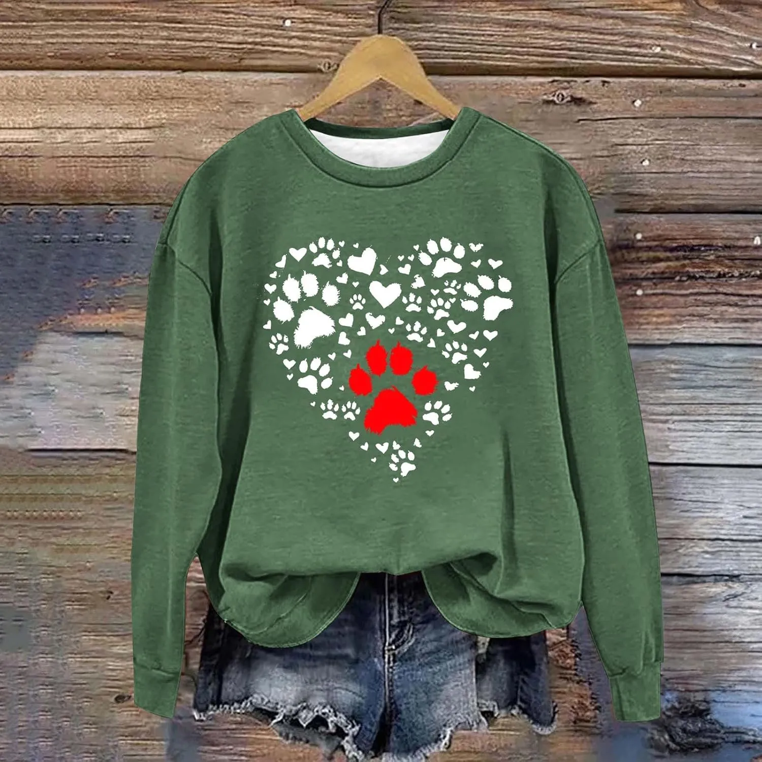 Crewneck Sweatshirts Women Casual Loose Fit Long Sleeve Love Printed Pullover Tops 2024 Fashion Graphic Fleece Clothes