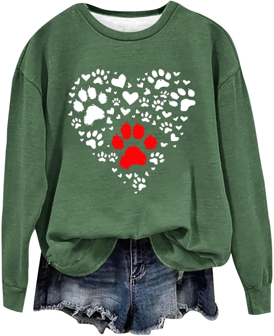 Crewneck Sweatshirts Women Casual Loose Fit Long Sleeve Love Printed Pullover Tops 2024 Fashion Graphic Fleece Clothes