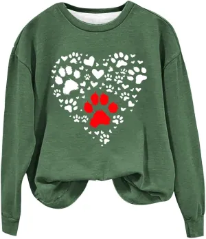 Crewneck Sweatshirts Women Casual Loose Fit Long Sleeve Love Printed Pullover Tops 2024 Fashion Graphic Fleece Clothes