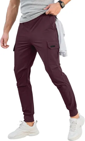 evzosrz Men's Cargo Joggers Pants Slim Fit Tactical Stretch Casual Sweatpants Workout Jogging Trousers with Multi Pockets