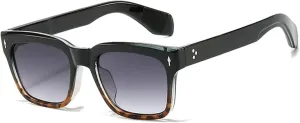 Fashion Gradient Women Sunglasses Vintage Rivets Men Olive Green Uv400