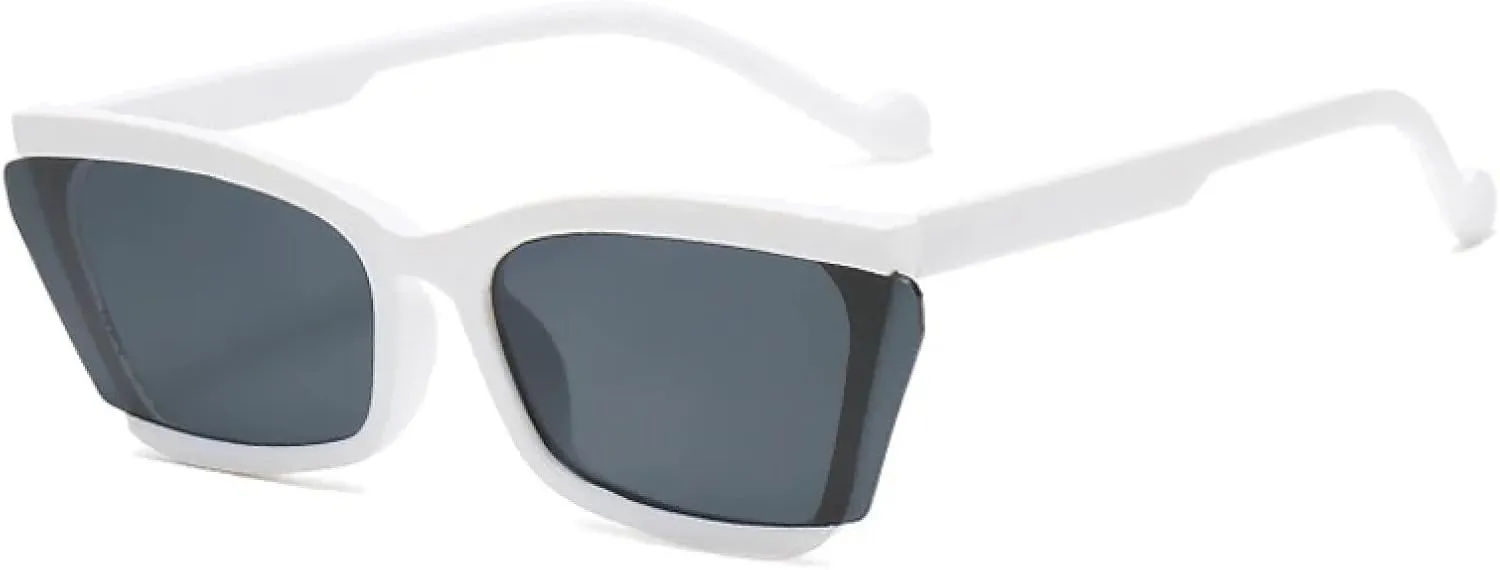 Fashion Retro Cat Eye Sunglasses Women Luxury Trendy Half Frame Colorful Street Sun Glasses