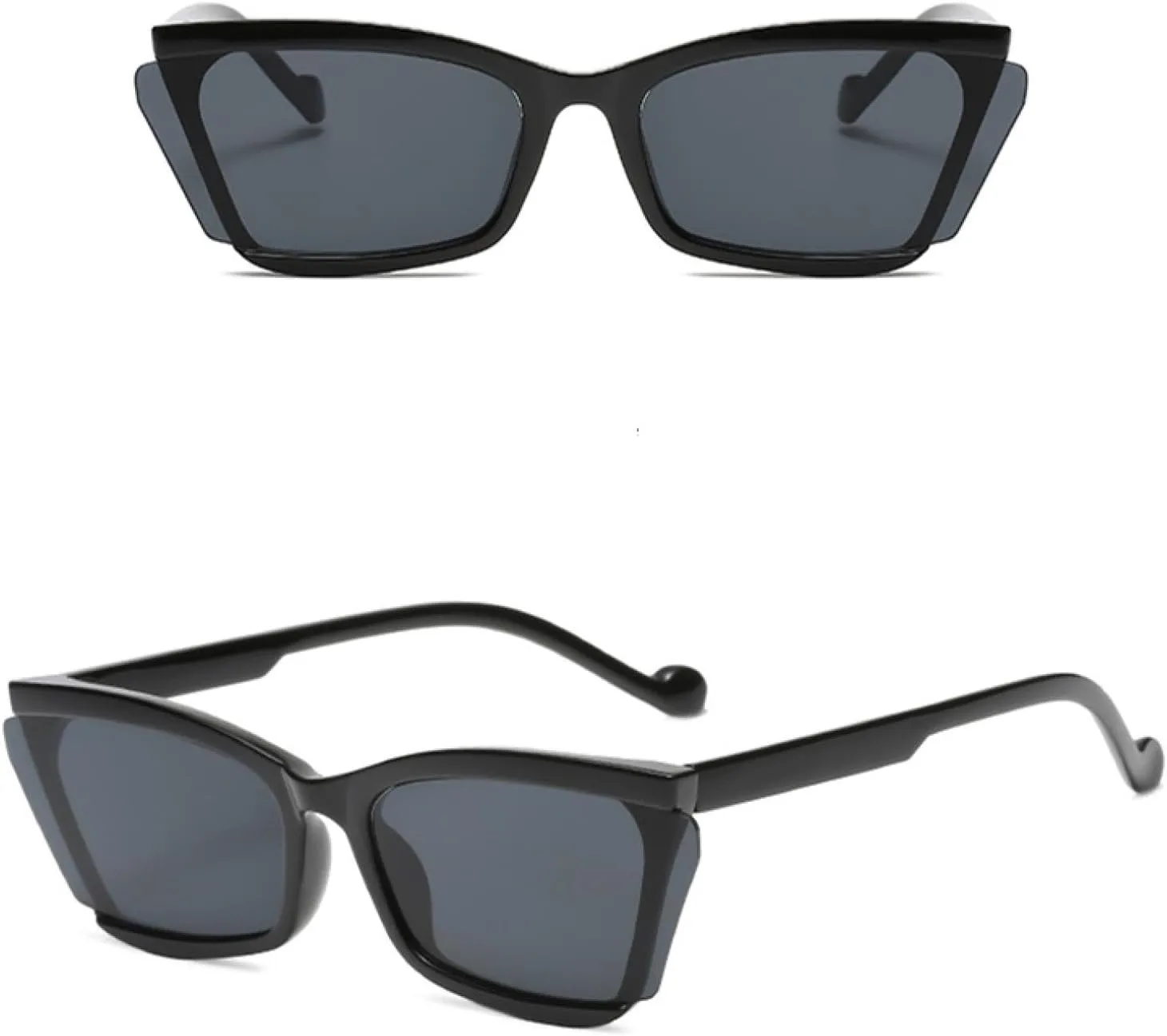 Fashion Retro Cat Eye Sunglasses Women Luxury Trendy Half Frame Colorful Street Sun Glasses