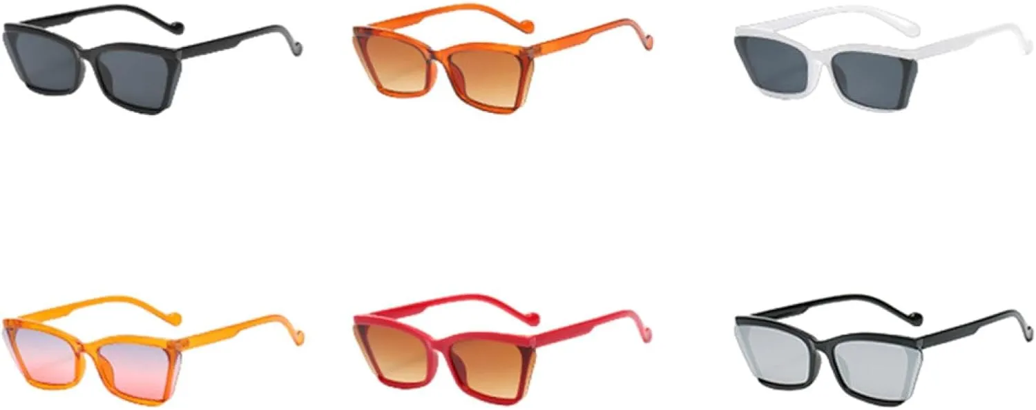 Fashion Retro Cat Eye Sunglasses Women Luxury Trendy Half Frame Colorful Street Sun Glasses
