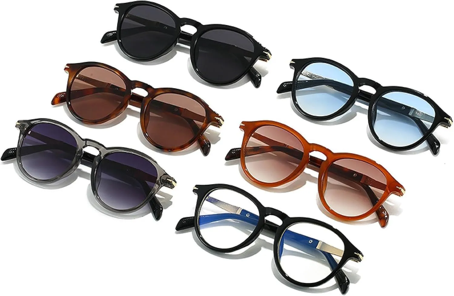 Fashion Round Women Gradient Sunglasses Uv400 Vintage Men Punk