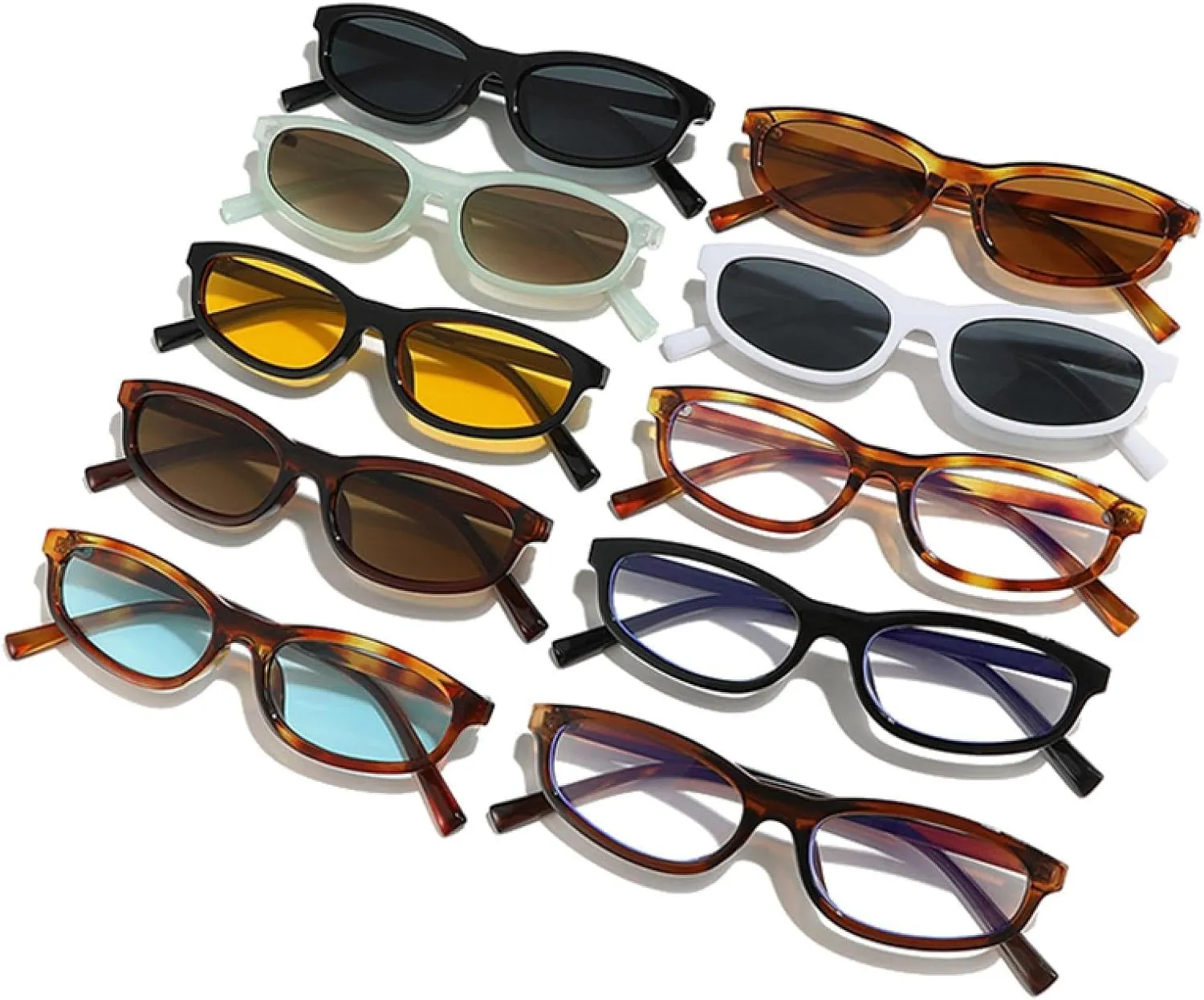 Fashion Small Cat Eye Women Sunglasses Retro Yellow Blue Shades Uv400 Men Trending Sun Glasses