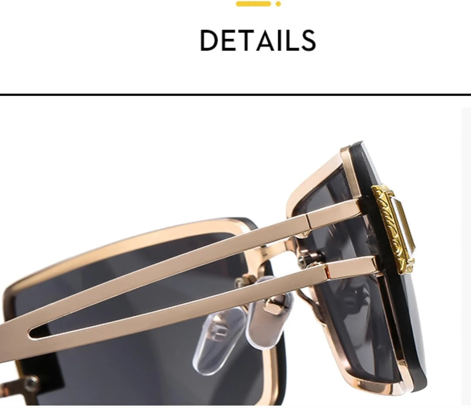 Fashion Small Rimless Frame Sunglasses Gemstone Sunglasses Metal Women's Uv400