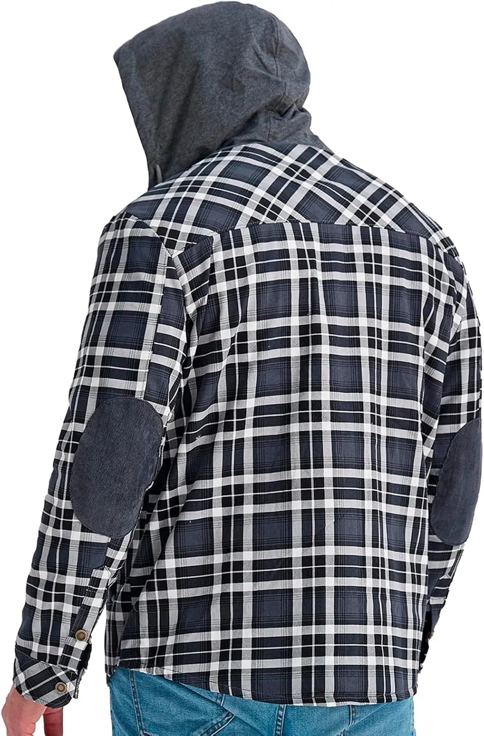 Fleece Sweatshirts Men Warm Sherpa Lined Sweatshirts Flannel Plaid Winter Zip Up Hoodies Thick Jacket